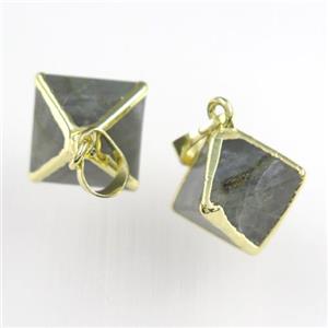 Labradorite pendant, gold plated, approx 14x14mm [GM11494]