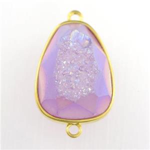 purple Druzy Agate teardrop connector, approx 15-20mm [GM11593]