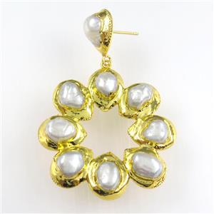 pearl earring, gold plated, approx 8-40mm [GM11641]