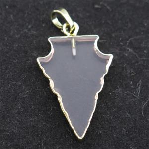 clear Crystal pendant, arrowhead, gold plated, approx 18-30mm [GM11660-L]