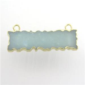 amazonite pendant, rectangle, gold plated, approx 8-30mm [GM11676]
