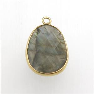 Labradorite teardrop pendants, approx 16-22mm [GM11761]