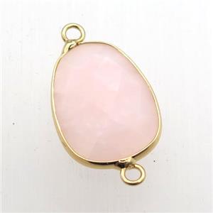 Rose Quartz teardrop connector, approx 16-22mm [GM11765]