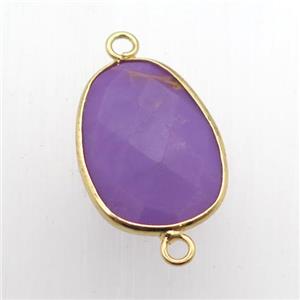 puple Jade teardrop connector, dye, approx 16-22mm [GM11767]
