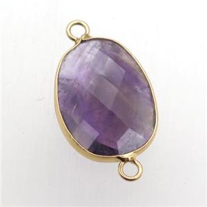purple Amethyst teardrop connector, approx 16-22mm [GM11770]