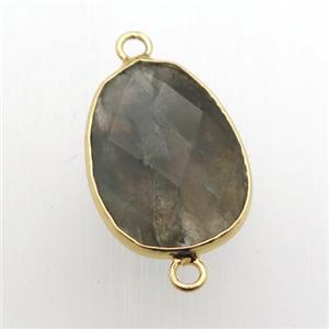 Labradorite teardrop connector, approx 16-22mm [GM11772]