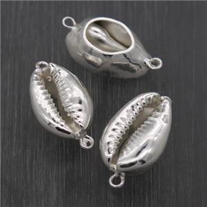 Conch Shell connector, silver plated, approx 10-20mm [GM11776]