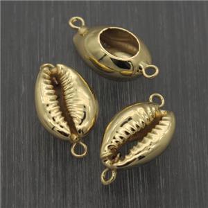 puka Conch Shell connector, gold plated, approx 10-20mm [GM11777]