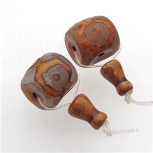 Tibetan Agate Guru Beads, 3holes, approx 17-18mm [GM11814]