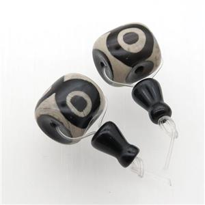 Tibetan Agate Guru Beads, 3holes, approx 17-18mm [GM11816]