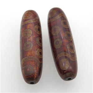 darkred Tibetan Dzi rice Beads, eye, approx 20-70mm [GM11827]