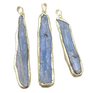 Kyanite pendant, freeform, gold plated, approx 10-60mm [GM11856]
