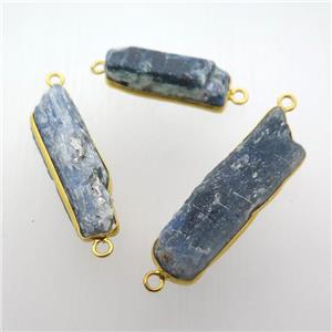 Kyanite pendant, freeform, gold plated, approx 12-50mm [GM11857]