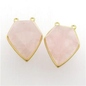 Rose Quartz arrowhead pendant, approx 18-25mm [GM11887]
