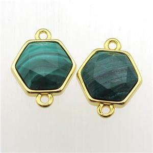 green Malachite hexagon connector, approx 11-12mm [GM11922]