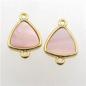 pink Queen Shell triangle connector, approx 10-11mm [GM11931]