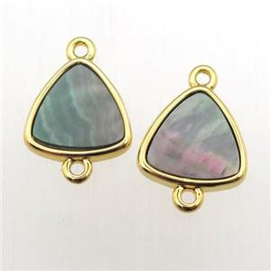 gray Abalone Shell triangle connector, approx 10-11mm [GM11933]