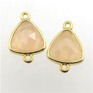 yellow MoonStone triangle connector, approx 10-11mm [GM11935]