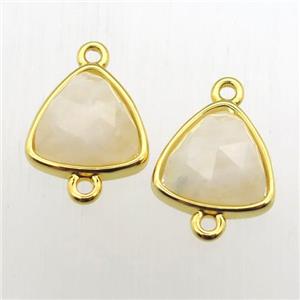 white MoonStone triangle connector, approx 10-11mm [GM11936]