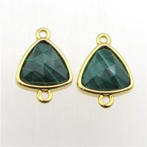 green Malachite triangle connector, approx 10-11mm [GM11939]