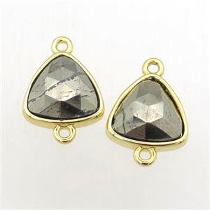 Pyrite triangle connector, approx 10-11mm [GM11940]
