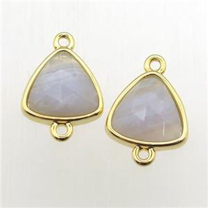Blue Lace Agate triangle connector, approx 10-11mm [GM11942]