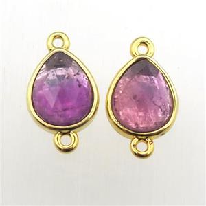 Amethyst teardrop connector, approx 10-12mm [GM11948]