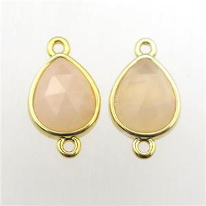 yellow MoonStone teardrop connector, approx 10-12mm [GM11953]