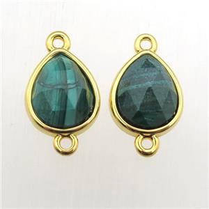 green Malachite teardrop connector, approx 10-12mm [GM11955]