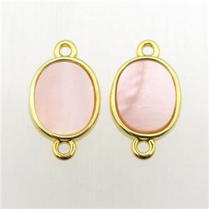 pink Queen Shell oval connector, approx 9-11mm [GM11958]