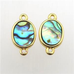 Abalone Shell oval connector, approx 9-11mm [GM11959]