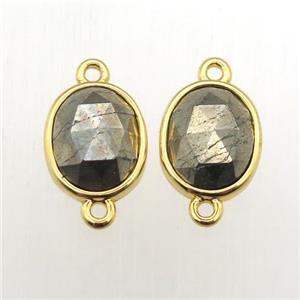 Pyrite oval connector, approx 9-11mm [GM11964]