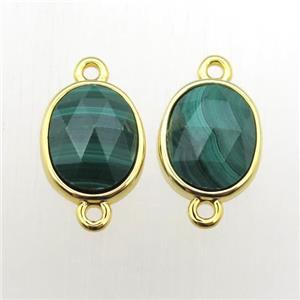 green Malachite oval connector, approx 9-11mm [GM11965]