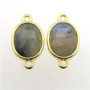 Labradorite oval connector, approx 9-11mm [GM11966]