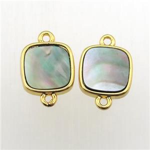 gray Abalone Shell square connector, approx 10x10mm [GM11973]