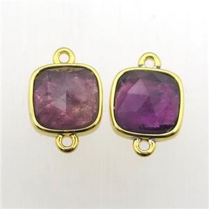 Amethyst square connector, approx 10x10mm [GM11974]