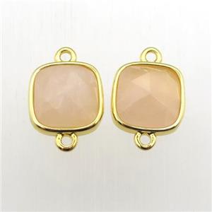 yellow MoonStone square connector, approx 10x10mm [GM11977]