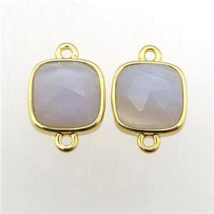 Blue Lace Agate square connector, approx 10x10mm [GM11981]