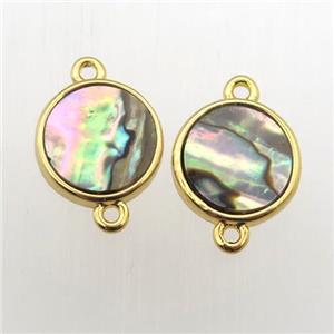 Abalone Shell circle connector, approx 10mm dia [GM11985]
