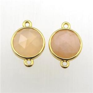 yellow MoonStone circle connector, approx 10mm dia [GM11990]