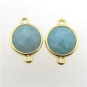blue Amazonite circle connector, approx 10mm dia [GM11992]