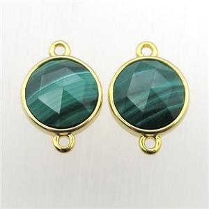 green Malachite circle connector, approx 10mm dia [GM11993]