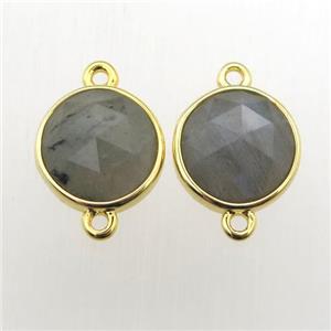 Labradorite circle connector, approx 10mm dia [GM11994]