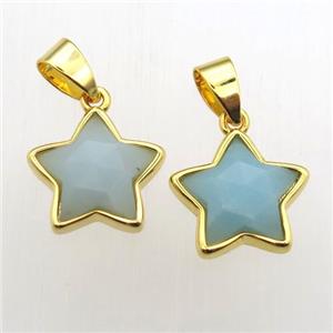 Amazonite star pendant, approx 13mm dia [GM12003]
