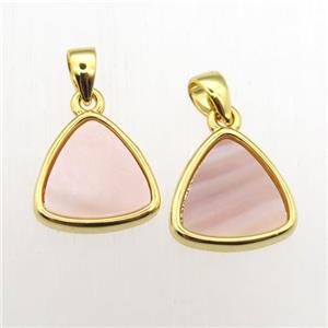 pink Queen Shell triangle pendant, approx 11-12mm [GM12021]