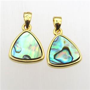 Abalone Shell triangle pendant, approx 11-12mm [GM12022]