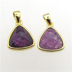 Amethyst triangle pendant, approx 11-12mm [GM12024]
