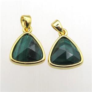 green Malachite triangle pendant, approx 11-12mm [GM12029]