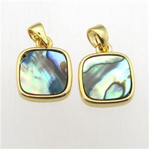 Abalone Shell square pendant, approx 10x10mm [GM12034]