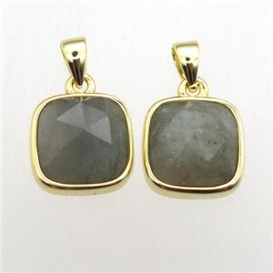 Labradorite square pendant, approx 10x10mm [GM12037]